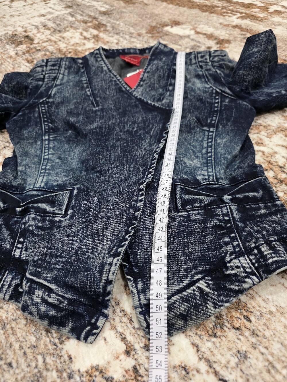 Vero Moda NWT Odelia Acid Wash Denim Blazer Jacket Asymmetric XS 34 Y2K - Picture 11 of 16